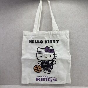 Hello Kitty Tote Womens Medium White Sacramento Kings Canvas Lightweight